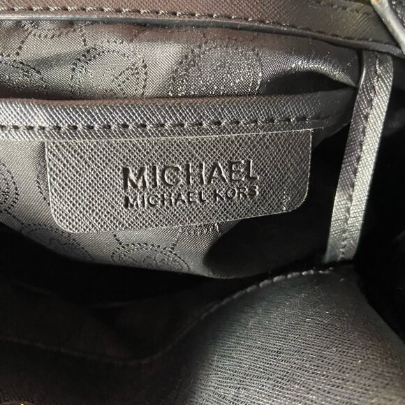 Michael Kors Hamilton Large EW Satchel Black Saffiano Leather Gold Lock - Picture 10 of 10